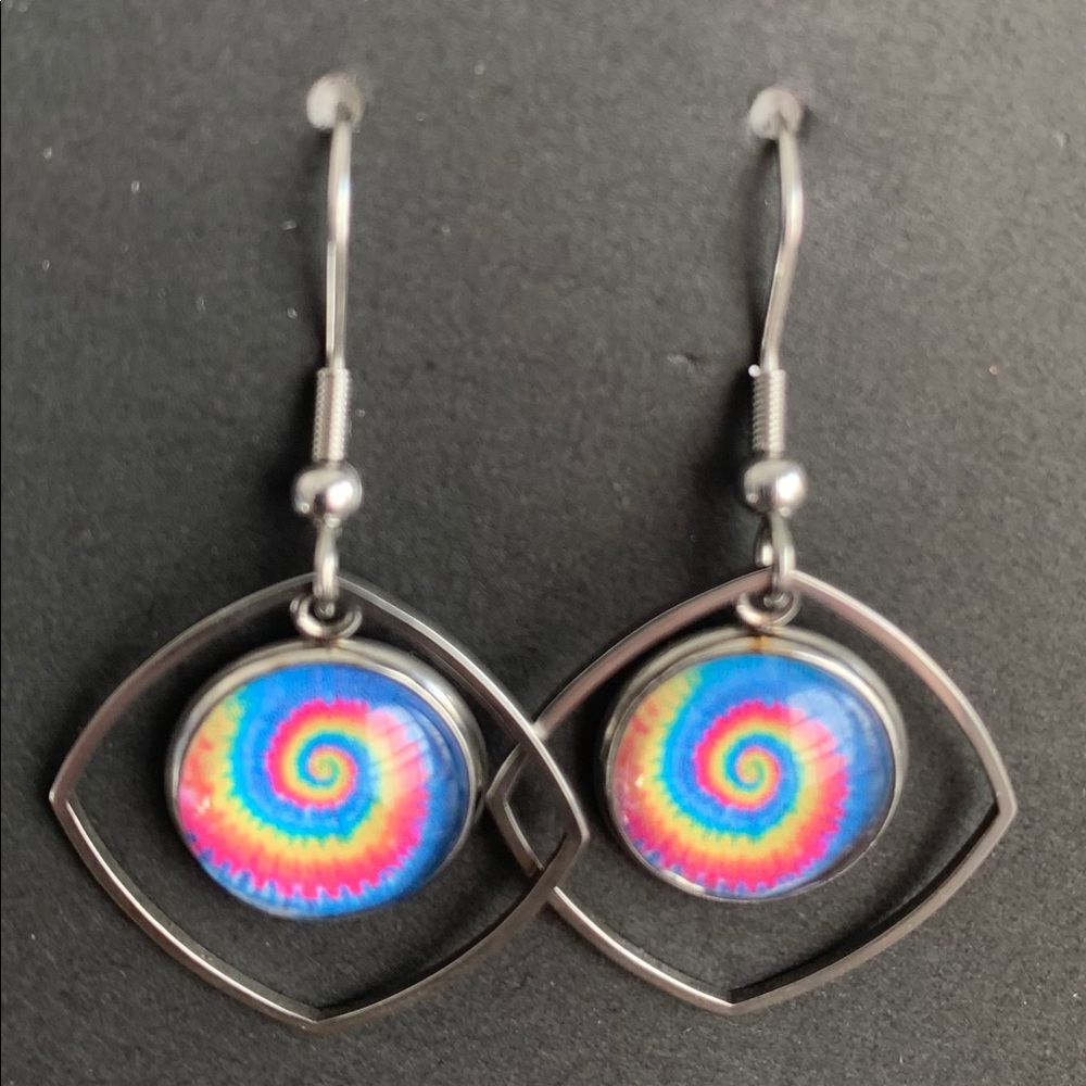 Tie Dyed Swirl Earrings